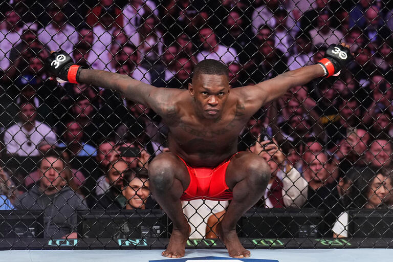 Israel Adesanya of Nigeria prepares to face Sean Strickland in the UFC middleweight championship fight during the UFC 293 event at Qudos Bank Arena on September 10, 2023 in Sydney, Australia. (Photo by Chris Unger/Zuffa LLC)