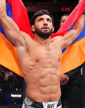 UFC lightweight Arman Tsarukyan Celebrates His KO Victory Over Beneil Dariush In The UFC Austin Main Event