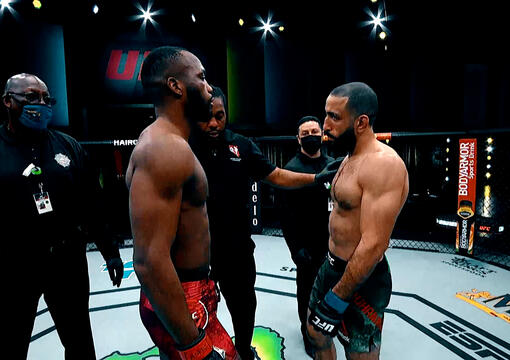 Leon Edwards and Belal Muhammad face off