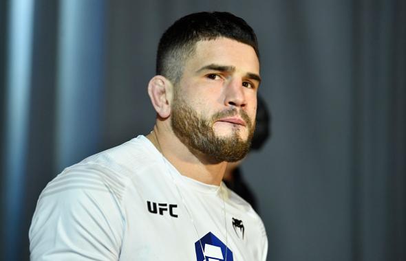 Sean Brady prepares to fight Michael Chiesa in a welterweight fight during the UFC Fight Night event at UFC APEX on November 20, 2021 in Las Vegas, Nevada. (Photo by Chris Unger/Zuffa LLC)